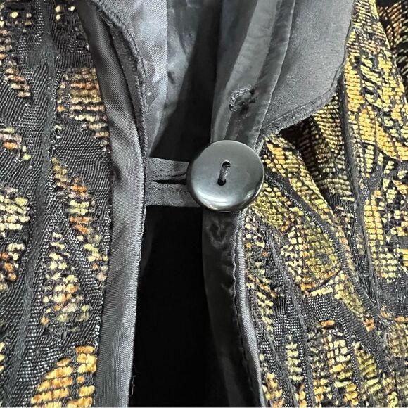 Terra Nostra Back Gold Brocade Cropped Padded Shoulder Blazer 4 - Picture 6 of 13